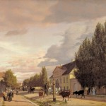 Blick auf eine Straße in Østerbro außerhalb von Kopenhagen. Morgenlicht - 1836