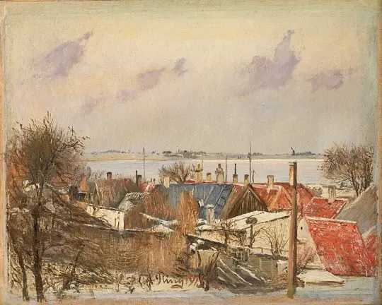 Blick von Roskilde auf den Fjord -1915