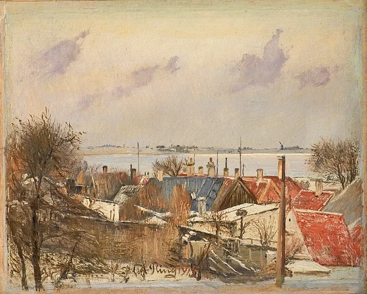 Blick von Roskilde auf den Fjord -1915