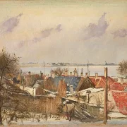 Blick von Roskilde auf den Fjord -1915