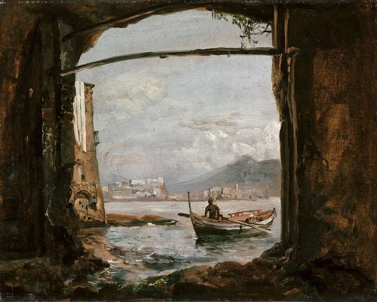 Udsigt fra en grotte ved Posillipo - 1820