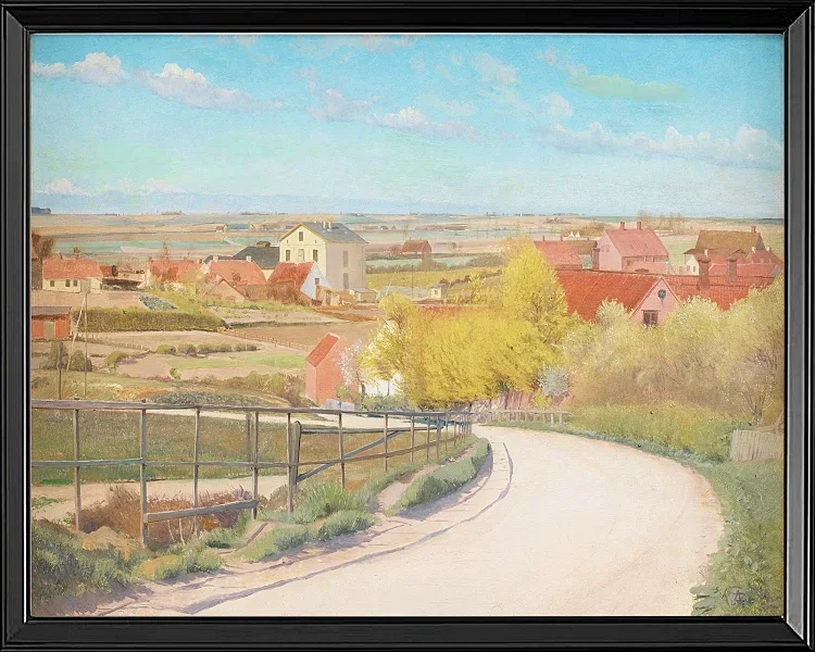 Blick von einer Straße in der Nähe von Næstved, Seeland - 1892