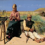 Blinder Kristian und Tine in der Düne – 1880