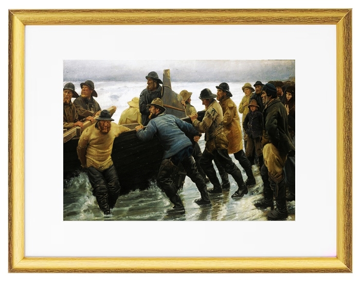 Fischer starten ein Ruderboot - 1881