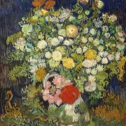 Buket blomster i en vase - 1890