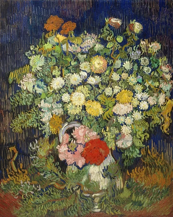 Buket blomster i en vase - 1890