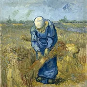 Bäuerin, die Garben bindet - 1888