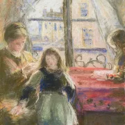 Camille Pissarro - Am Fenster 1878 | Giclée Kunstdruck gerahmt