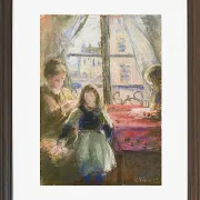 Camille Pissarro - Am Fenster 1878 | Giclée Kunstdruck gerahmt