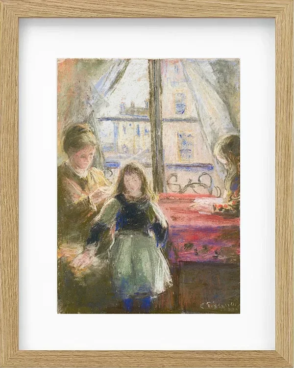 Camille Pissarro - Am Fenster 1878 | Giclée Kunstdruck gerahmt