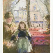 Camille Pissarro - Am Fenster 1878 | Giclée Kunstdruck gerahmt