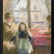 Camille Pissarro - Am Fenster 1878 | Giclée Kunstdruck gerahmt