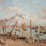 Camille Pissarro - Anse des Pilotes, Nachmittag, sonniges Wetter, Le Havre 1903 | Giclée Kunstdruck gerahmt