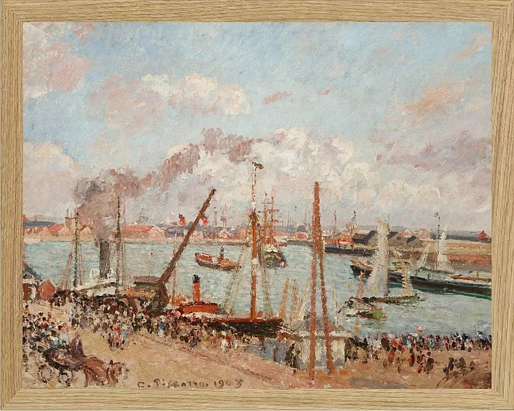 Camille Pissarro - Anse des Pilotes, Nachmittag, sonniges Wetter, Le Havre 1903 | Giclée Kunstdruck gerahmt