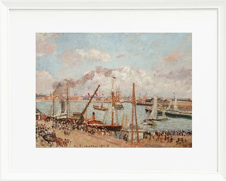 Camille Pissarro - Anse des Pilotes, Nachmittag, sonniges Wetter, Le Havre 1903 | Giclée Kunstdruck gerahmt