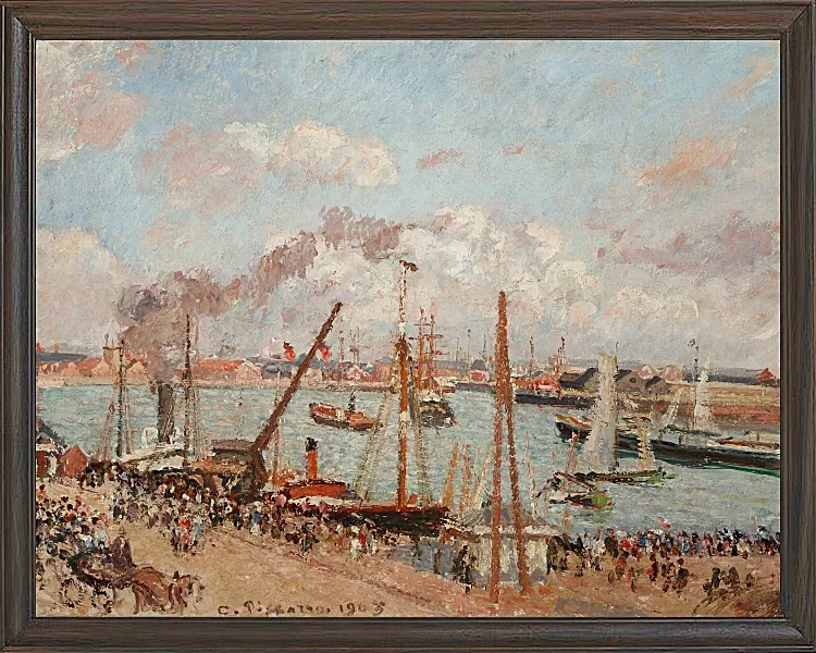 Camille Pissarro - Anse des Pilotes, Nachmittag, sonniges Wetter, Le Havre 1903 | Giclée Kunstdruck gerahmt