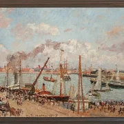 Camille Pissarro - Anse des Pilotes, Nachmittag, sonniges Wetter, Le Havre 1903 | Giclée Kunstdruck gerahmt
