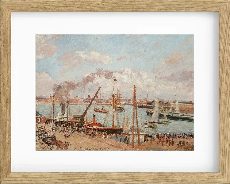 Camille Pissarro - Anse des Pilotes, Nachmittag, sonniges Wetter, Le Havre 1903 | Giclée Kunstdruck gerahmt