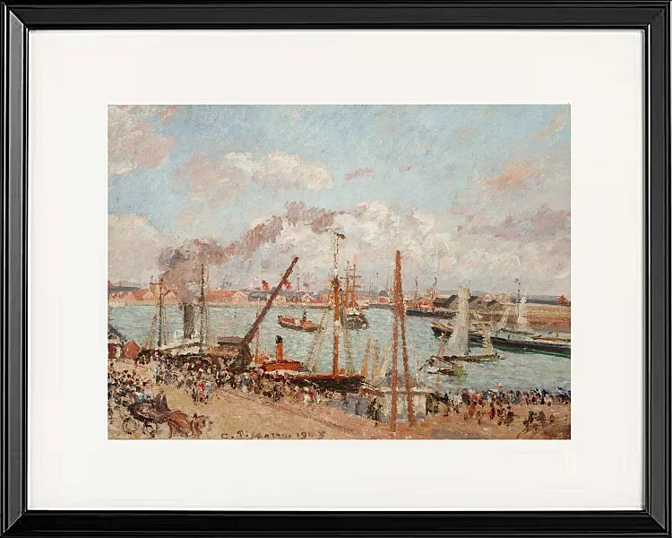 Camille Pissarro - Anse des Pilotes, Nachmittag, sonniges Wetter, Le Havre 1903 | Giclée Kunstdruck gerahmt