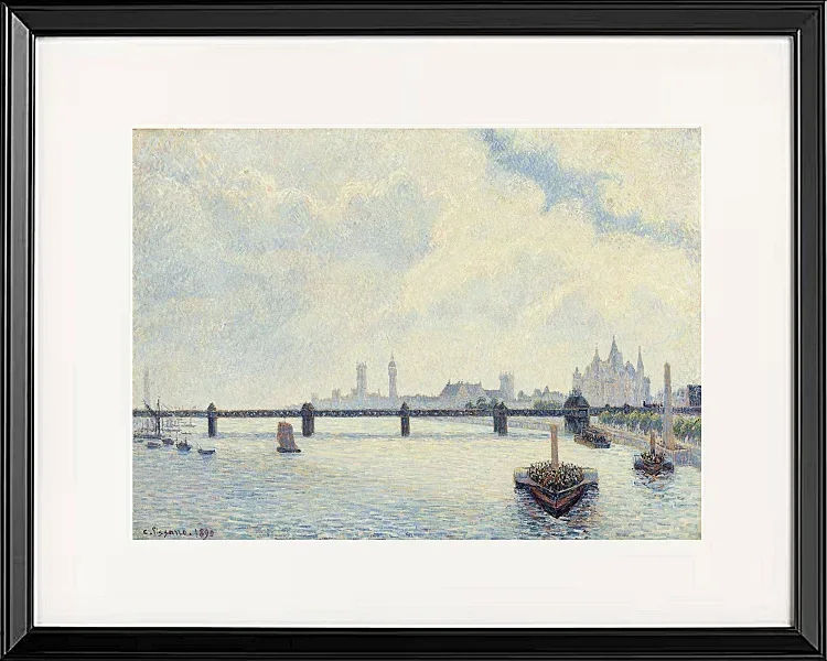Camille Pissarro - Charing Cross Brücke, London 1890 | Giclée Kunstdruck gerahmt