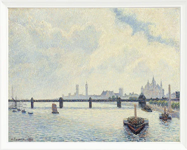 Camille Pissarro - Charing Cross Brücke, London 1890 | Giclée Kunstdruck gerahmt
