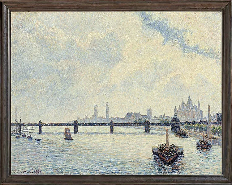 Camille Pissarro - Charing Cross Brücke, London 1890 | Giclée Kunstdruck gerahmt