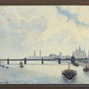 Camille Pissarro - Charing Cross Brücke, London 1890 | Giclée Kunstdruck gerahmt