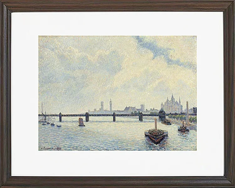 Camille Pissarro - Charing Cross Brücke, London 1890 | Giclée Kunstdruck gerahmt