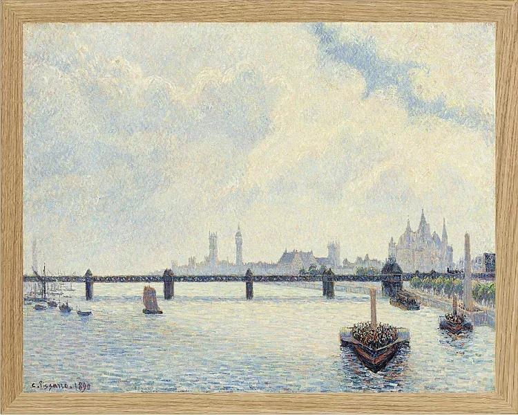 Camille Pissarro - Charing Cross Brücke, London 1890 | Giclée Kunstdruck gerahmt