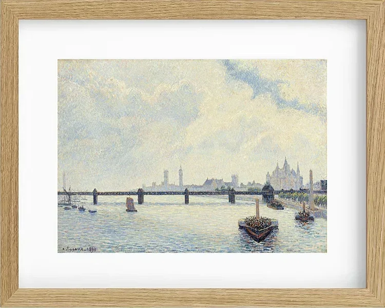 Camille Pissarro - Charing Cross Brücke, London 1890 | Giclée Kunstdruck gerahmt