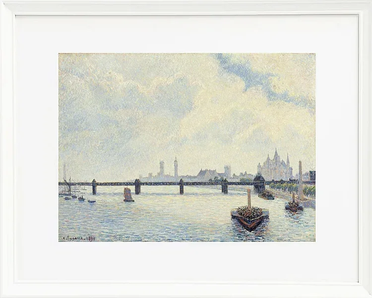 Camille Pissarro - Charing Cross Brücke, London 1890 | Giclée Kunstdruck gerahmt
