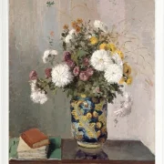 Camille Pissarro - Chrysanthemen in einer chinesischen Vase 1873 | Giclée Kunstdruck gerahmt