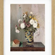 Camille Pissarro - Chrysanthemen in einer chinesischen Vase 1873 | Giclée Kunstdruck gerahmt