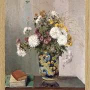 Camille Pissarro - Chrysanthemen in einer chinesischen Vase 1873 | Giclée Kunstdruck gerahmt