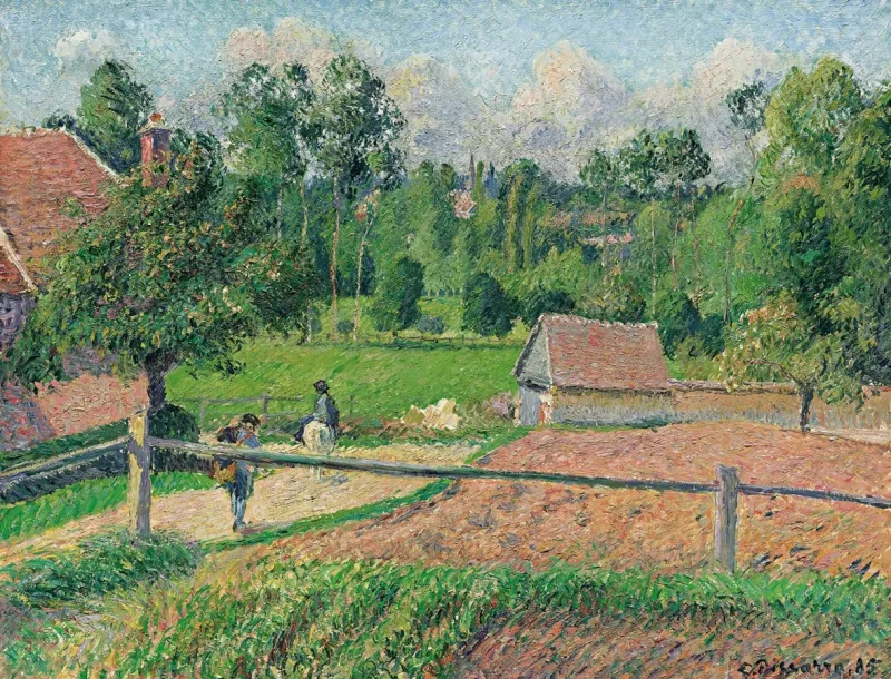 Camille Pissarro - Das Delafolie-Haus in Eragny 1885 | Giclée Kunstdruck gerahmt