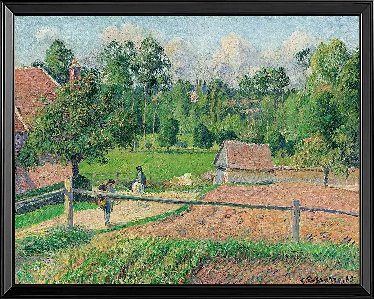 Camille Pissarro - Das Delafolie-Haus in Eragny 1885 | Giclée Kunstdruck gerahmt