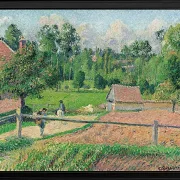 Camille Pissarro - Das Delafolie-Haus in Eragny 1885 | Giclée Kunstdruck gerahmt