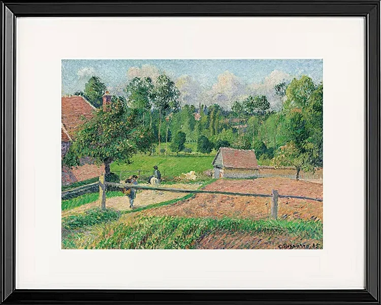 Camille Pissarro - Das Delafolie-Haus in Eragny 1885 | Giclée Kunstdruck gerahmt