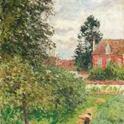 Camille Pissarro - Das Englische Haus, Éragny 1902 | Giclée Kunstdruck gerahmt