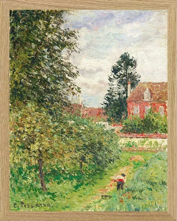 Camille Pissarro - Das Englische Haus, Éragny 1902 | Giclée Kunstdruck gerahmt