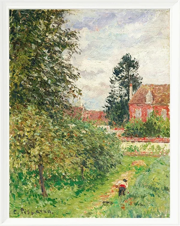 Camille Pissarro - Das Englische Haus, Éragny 1902 | Giclée Kunstdruck gerahmt