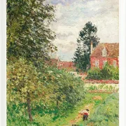 Camille Pissarro - Das Englische Haus, Éragny 1902 | Giclée Kunstdruck gerahmt
