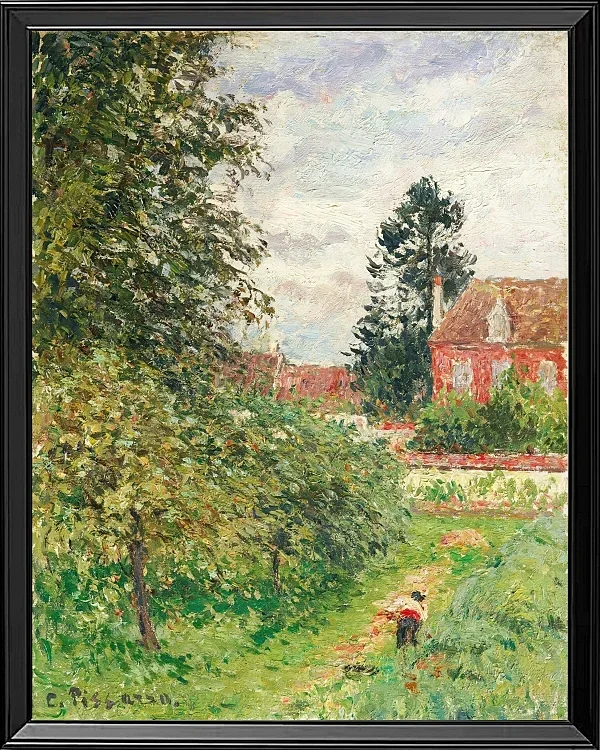 Camille Pissarro - Das Englische Haus, Éragny 1902 | Giclée Kunstdruck gerahmt