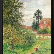 Camille Pissarro - Das Englische Haus, Éragny 1902 | Giclée Kunstdruck gerahmt
