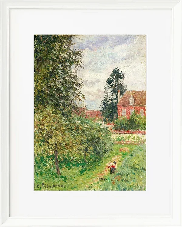Camille Pissarro - Das Englische Haus, Éragny 1902 | Giclée Kunstdruck gerahmt