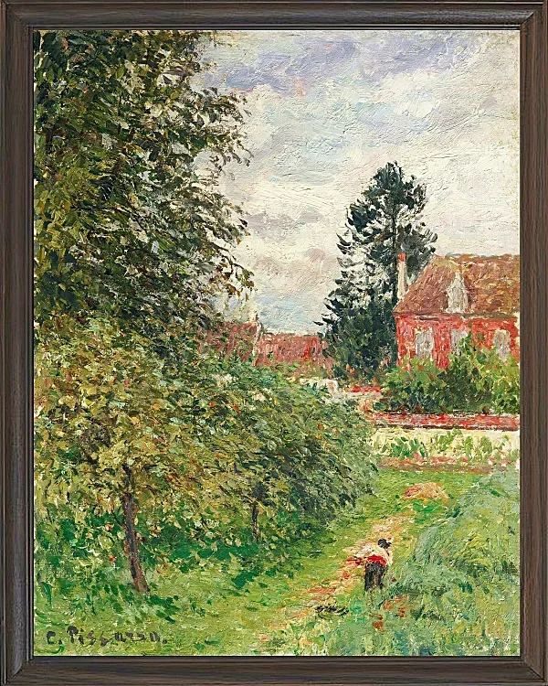 Camille Pissarro - Das Englische Haus, Éragny 1902 | Giclée Kunstdruck gerahmt