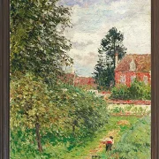 Camille Pissarro - Das Englische Haus, Éragny 1902 | Giclée Kunstdruck gerahmt