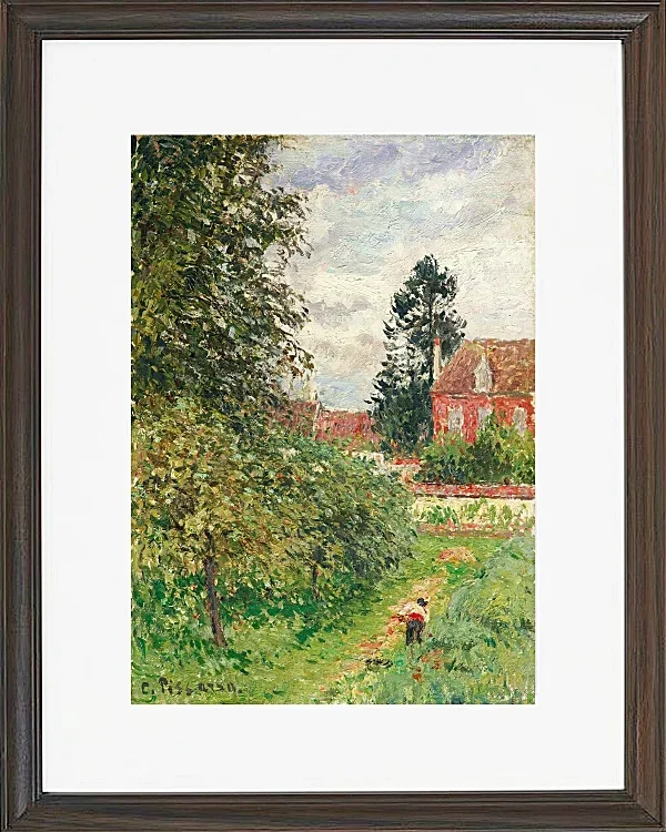 Camille Pissarro - Das Englische Haus, Éragny 1902 | Giclée Kunstdruck gerahmt