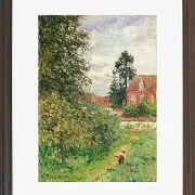 Camille Pissarro - Das Englische Haus, Éragny 1902 | Giclée Kunstdruck gerahmt