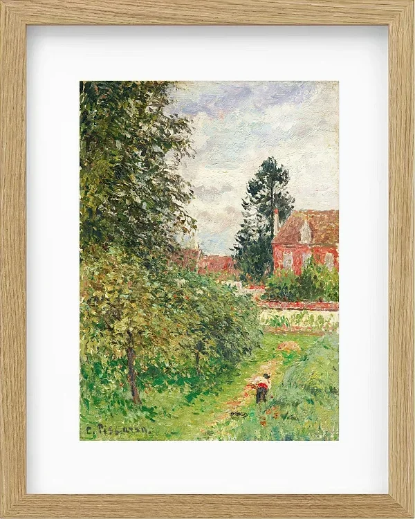 Camille Pissarro - Das Englische Haus, Éragny 1902 | Giclée Kunstdruck gerahmt